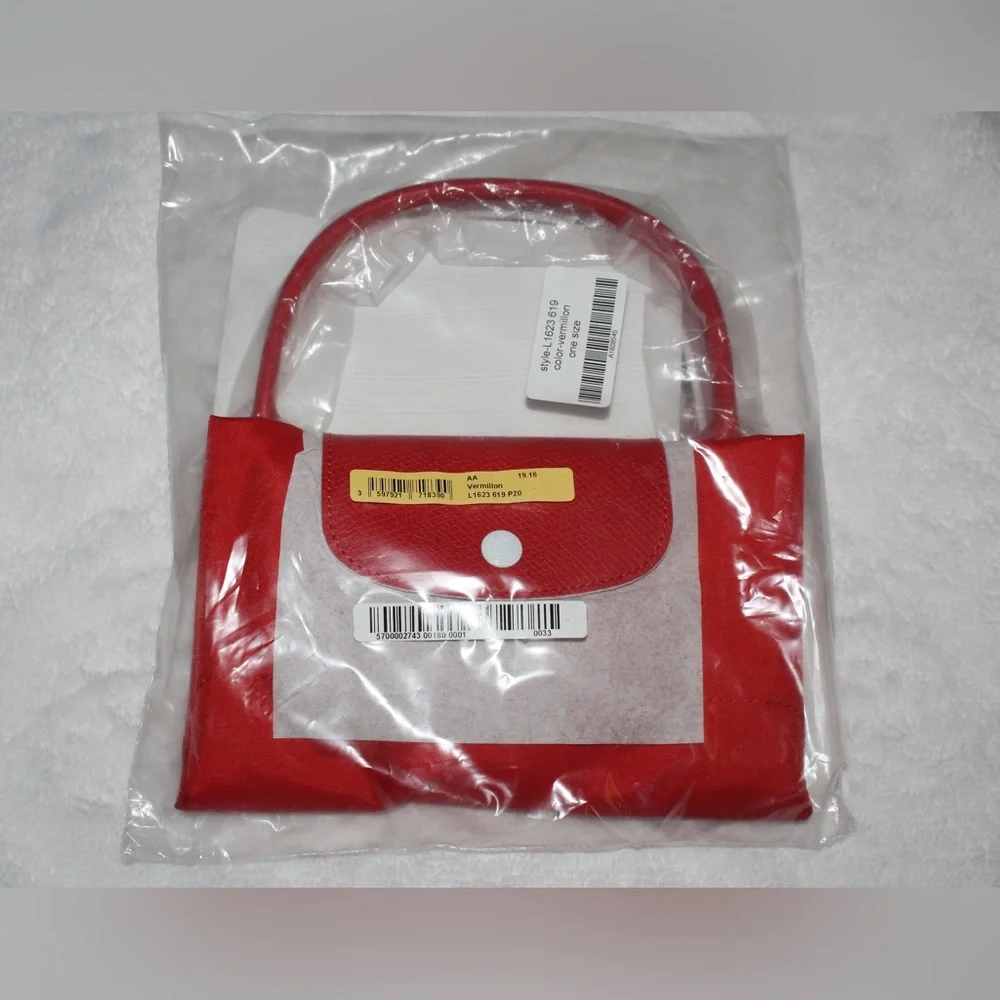 Longchamp Le Pliage Club Top Handle Bag (Vermillion) - Picture 8 of 9